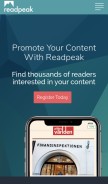 How readpeak.com looks like on a mobile device such as an iPhone.