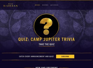 How readriordan.com looks like on a tablet such as an iPad.