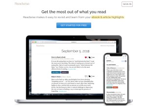 How readwise.io looks like on a tablet such as an iPad.