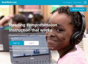 How readworks.org looks like on a tablet such as an iPad.