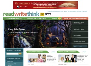 How readwritethink.org looks like on a tablet such as an iPad.
