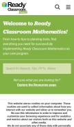 How readyclassroomcentral.com looks like on a mobile device such as an iPhone.