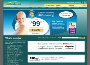 How readyhosting.com looks like on a tablet such as an iPad.