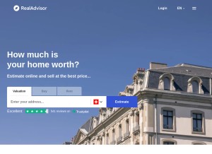 How realadvisor.ch looks like on a tablet such as an iPad.