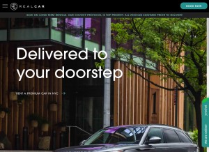 How realcar.nyc looks like on a tablet such as an iPad.