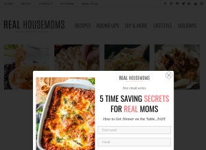 How realhousemoms.com looks like on a tablet such as an iPad.