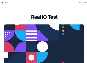 How realiqtest.framer.website looks like on a tablet such as an iPad.