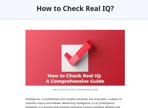 How realiqtest.neocities.org looks like on a tablet such as an iPad.