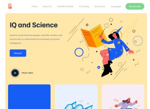 How realiqtests.com looks like on a tablet such as an iPad.