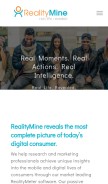 How realitymine.com looks like on a mobile device such as an iPhone.