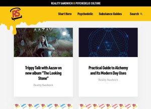How realitysandwich.com looks like on a tablet such as an iPad.