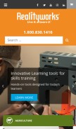 How realityworks.com looks like on a mobile device such as an iPhone.
