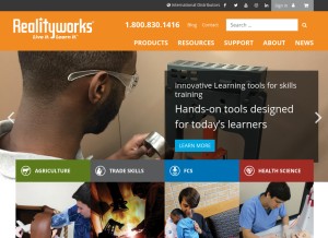 How realityworks.com looks like on a tablet such as an iPad.