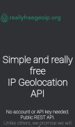 How reallyfreegeoip.org looks like on a mobile device such as an iPhone.