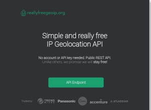 How reallyfreegeoip.org looks like on a tablet such as an iPad.