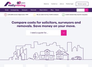 How reallymoving.com looks like on a tablet such as an iPad.