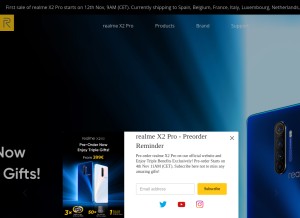 How realme.com looks like on a tablet such as an iPad.