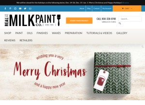 How realmilkpaint.com looks like on a tablet such as an iPad.