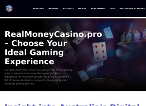 How realmoneycasino.pro looks like on a tablet such as an iPad.