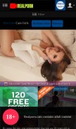 How realporn.cam looks like on a mobile device such as an iPhone.