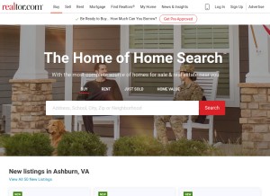 How realtor.com looks like on a tablet such as an iPad.