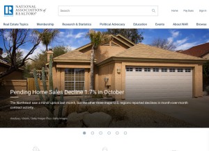 How realtors.org looks like on a tablet such as an iPad.
