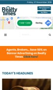 How realtytimes.com looks like on a mobile device such as an iPhone.