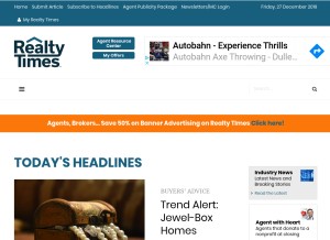 How realtytimes.com looks like on a tablet such as an iPad.