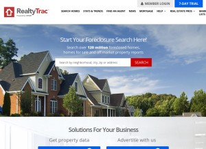 How realtytrac.com looks like on a tablet such as an iPad.
