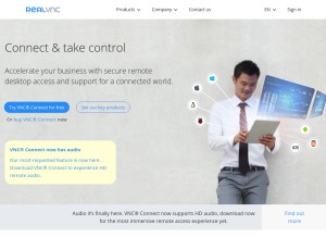 How realvnc.com looks like on a tablet such as an iPad.