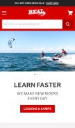 How realwatersports.com looks like on a mobile device such as an iPhone.