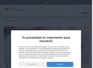 How rebanando.com looks like on a tablet such as an iPad.