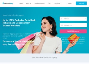 How rebatekey.com looks like on a tablet such as an iPad.