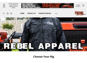 How rebeloffroad.com looks like on a tablet such as an iPad.