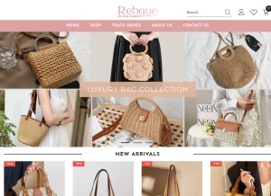 How rebque.com looks like on a tablet such as an iPad.