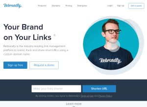 How rebrandly.com looks like on a tablet such as an iPad.
