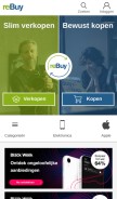 How rebuy.nl looks like on a mobile device such as an iPhone.