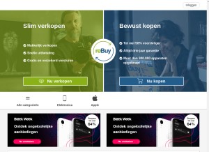 How rebuy.nl looks like on a tablet such as an iPad.