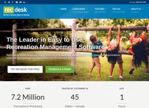 How recdesk.com looks like on a tablet such as an iPad.