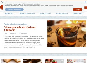 How recetasderechupete.com looks like on a tablet such as an iPad.