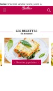 How recettes.net looks like on a mobile device such as an iPhone.