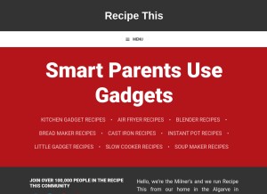 How recipethis.com looks like on a tablet such as an iPad.
