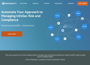 How reciprocitylabs.com looks like on a tablet such as an iPad.