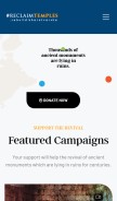 How reclaimtemples.com looks like on a mobile device such as an iPhone.