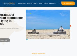 How reclaimtemples.com looks like on a tablet such as an iPad.