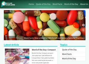 How reclineyourmind.com looks like on a tablet such as an iPad.