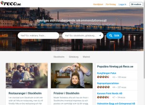 How reco.se looks like on a tablet such as an iPad.