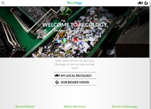 How recology.com looks like on a tablet such as an iPad.