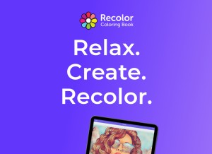 How recolor.com looks like on a tablet such as an iPad.