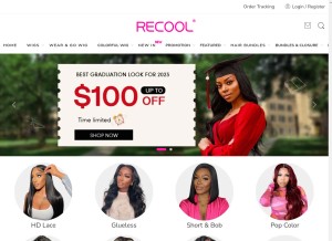 How recoolhair.com looks like on a tablet such as an iPad.